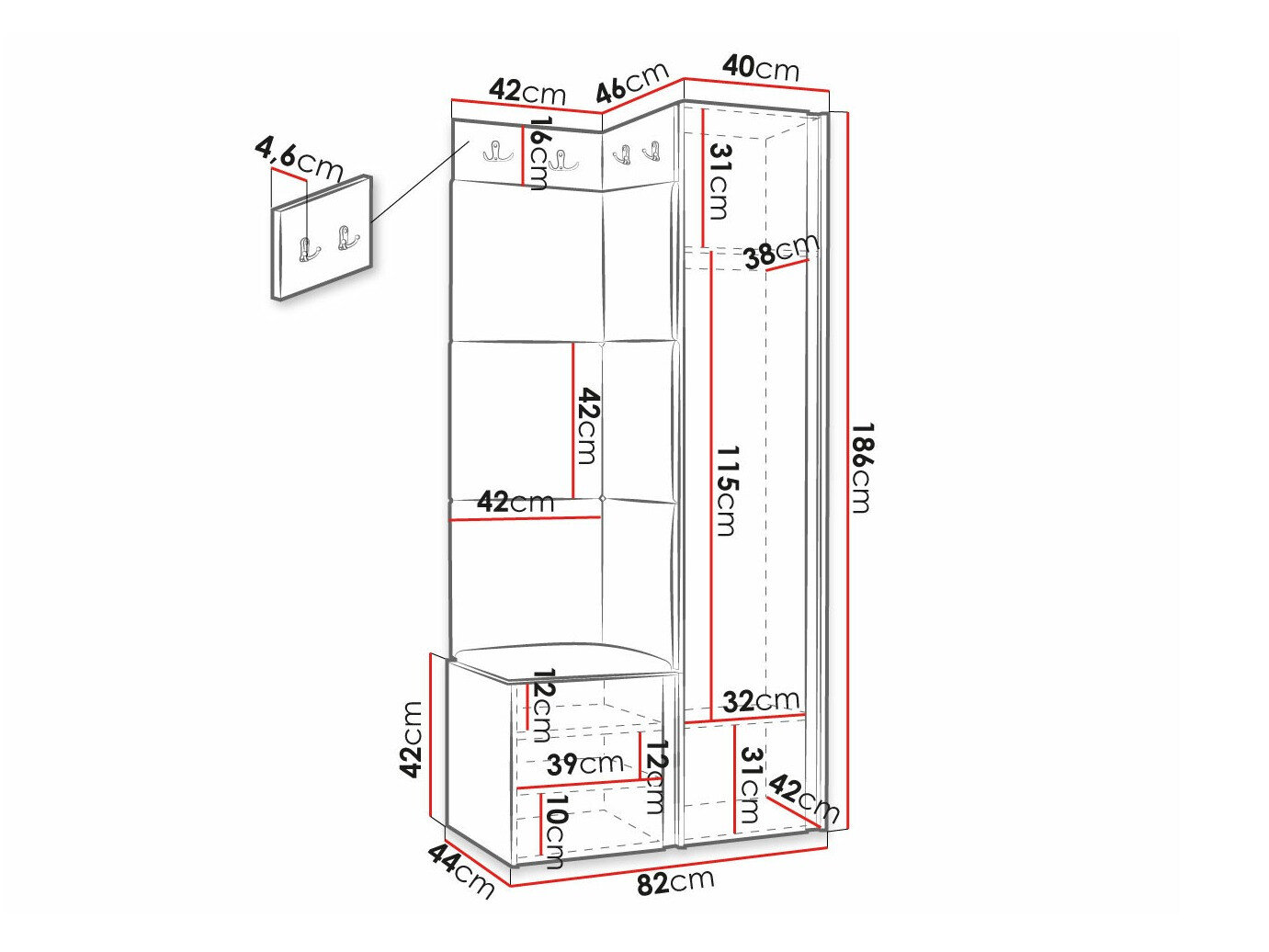 Gangmeubelset Hartford 381 (Zwart)
