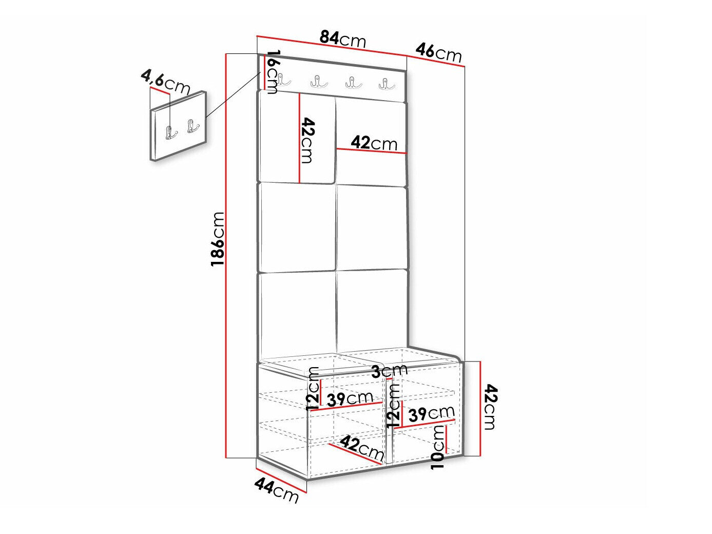 Entrésæt Hartford 383 (Hvid)