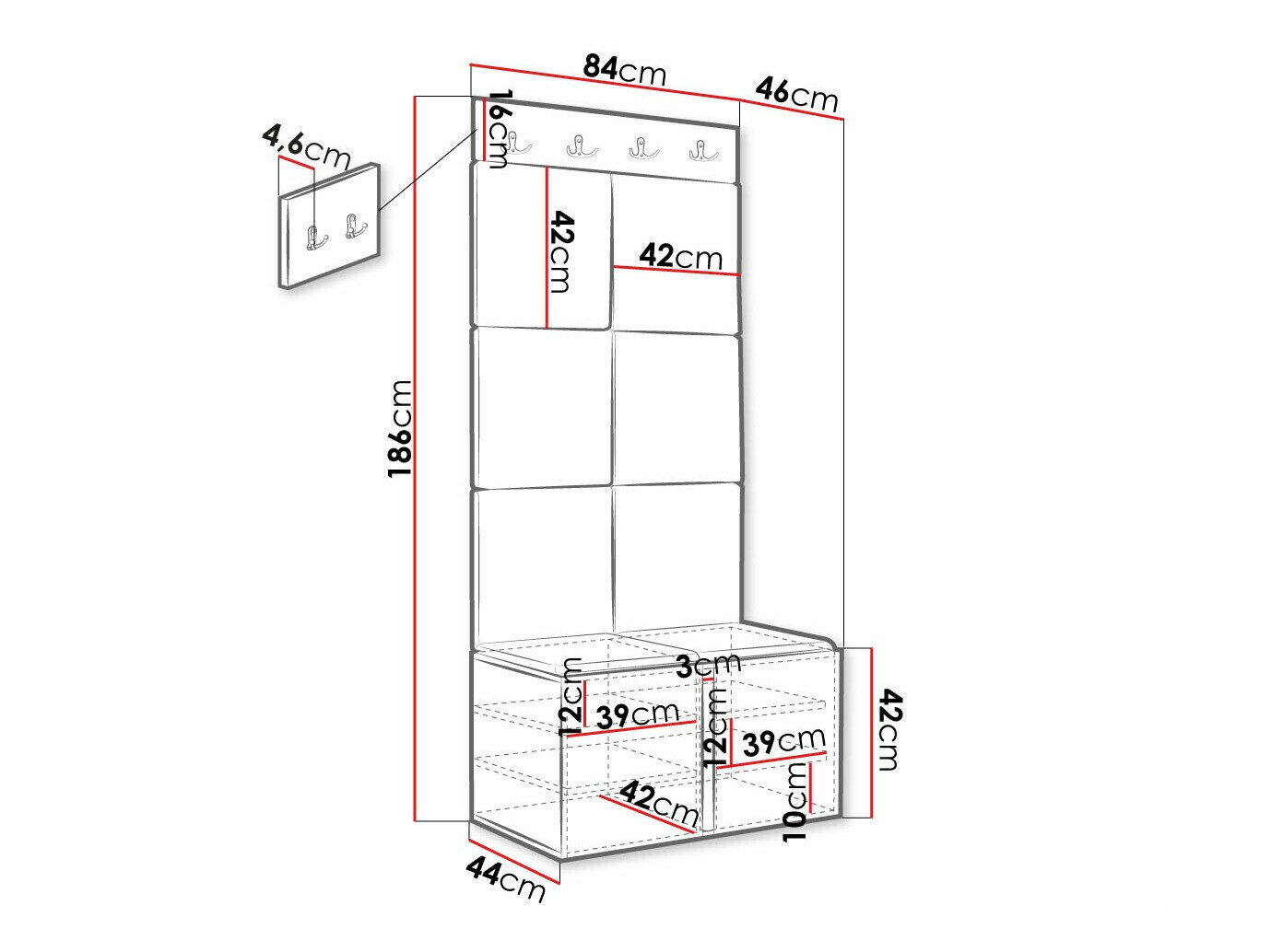 Entrésæt Hartford 383 (Sort)