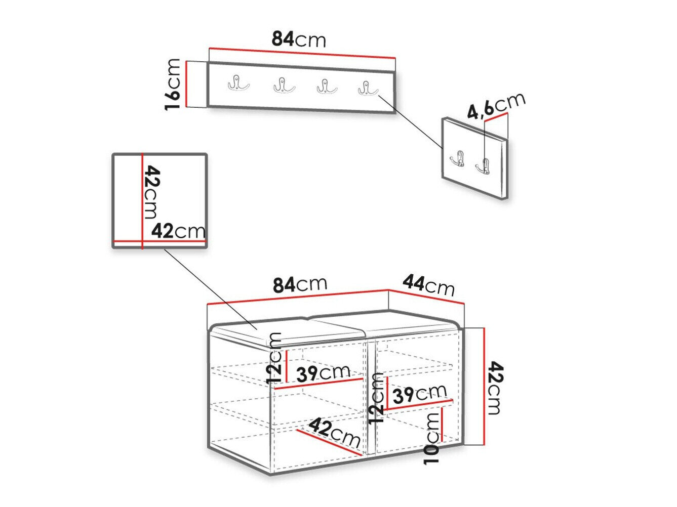 Entrésæt Hartford 384 (Hvid)