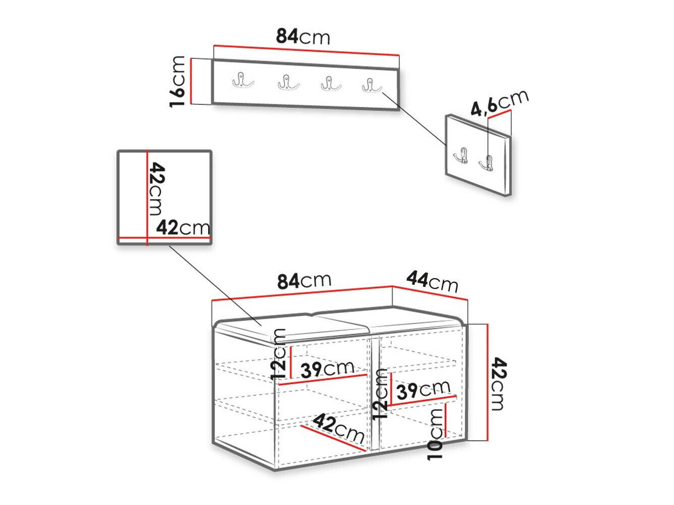 Entrésæt Hartford 384 (Hvid)