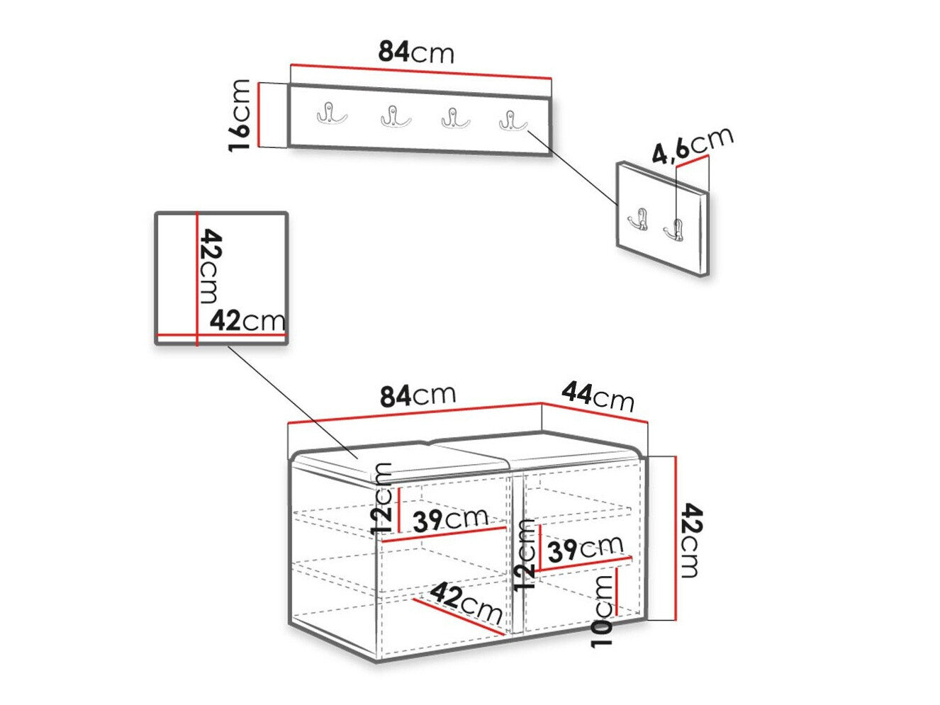 Entrésæt Hartford 384 (Sort)