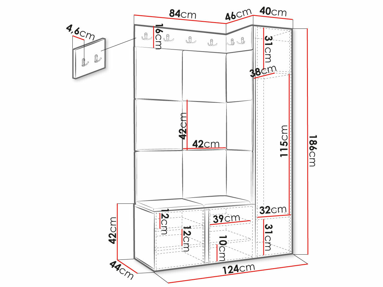 Entrésæt Hartford 385 (Hvid)