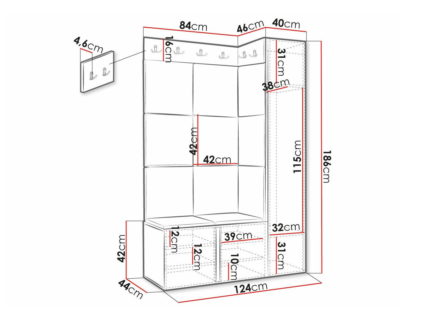 Entrésæt Hartford 385 (Hvid)