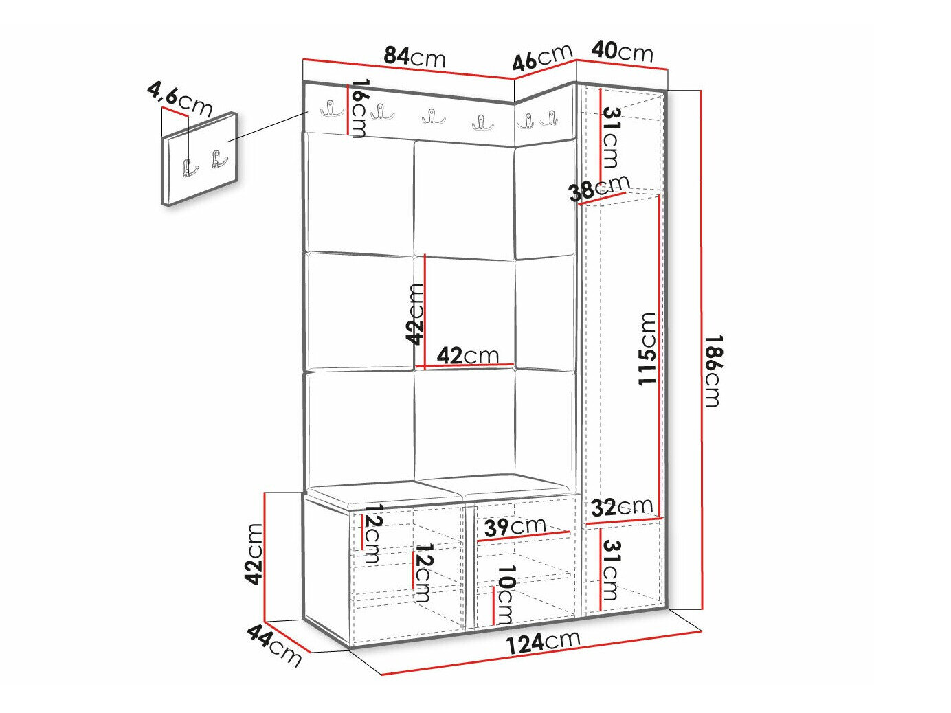 Entrésæt Hartford 385 (Hvid)