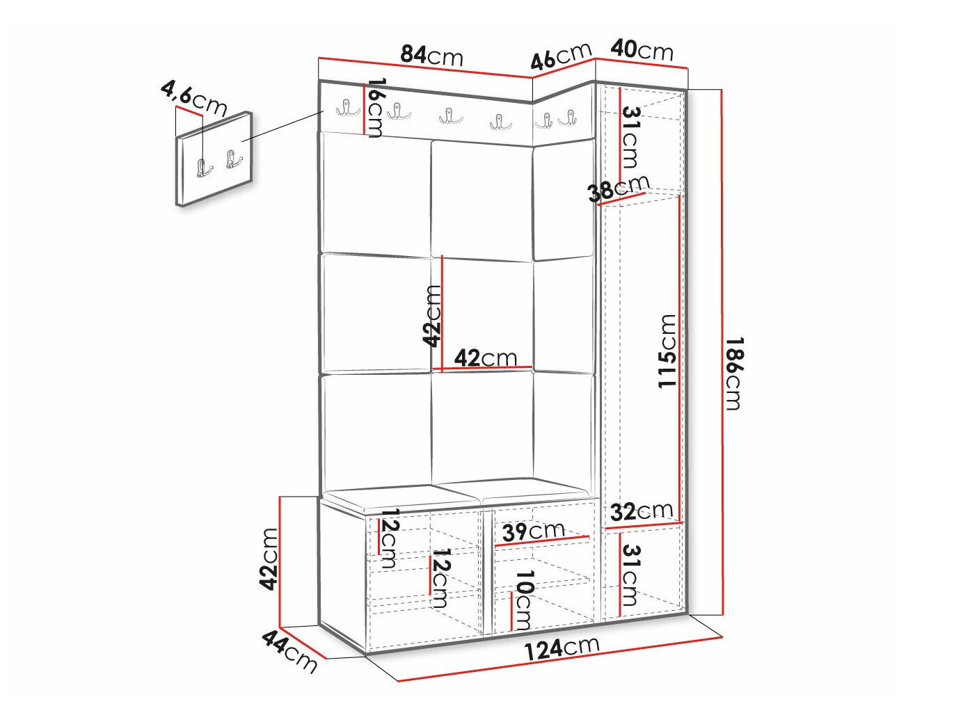 Entrésæt Hartford 385 (Sort)