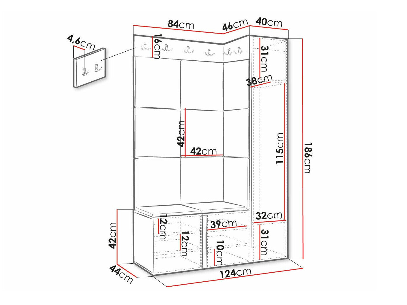 Gangmeubelset Hartford 385 (Wit)