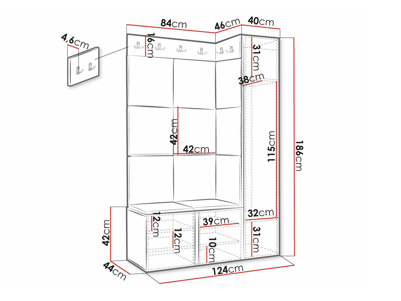 Gangmeubelset Hartford 385 (Wit)