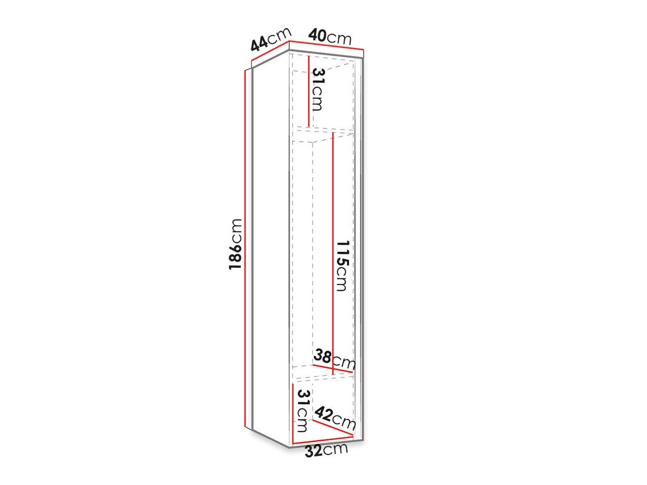 Kledingkast Hartford 393 (Wit)