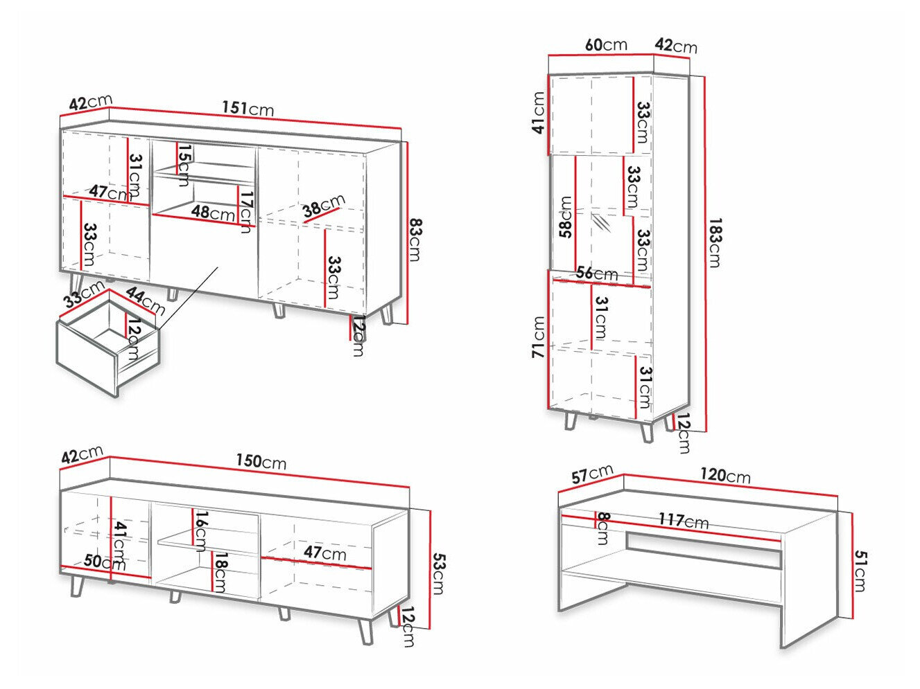 Stuemøbelsæt Dicto (Sort)