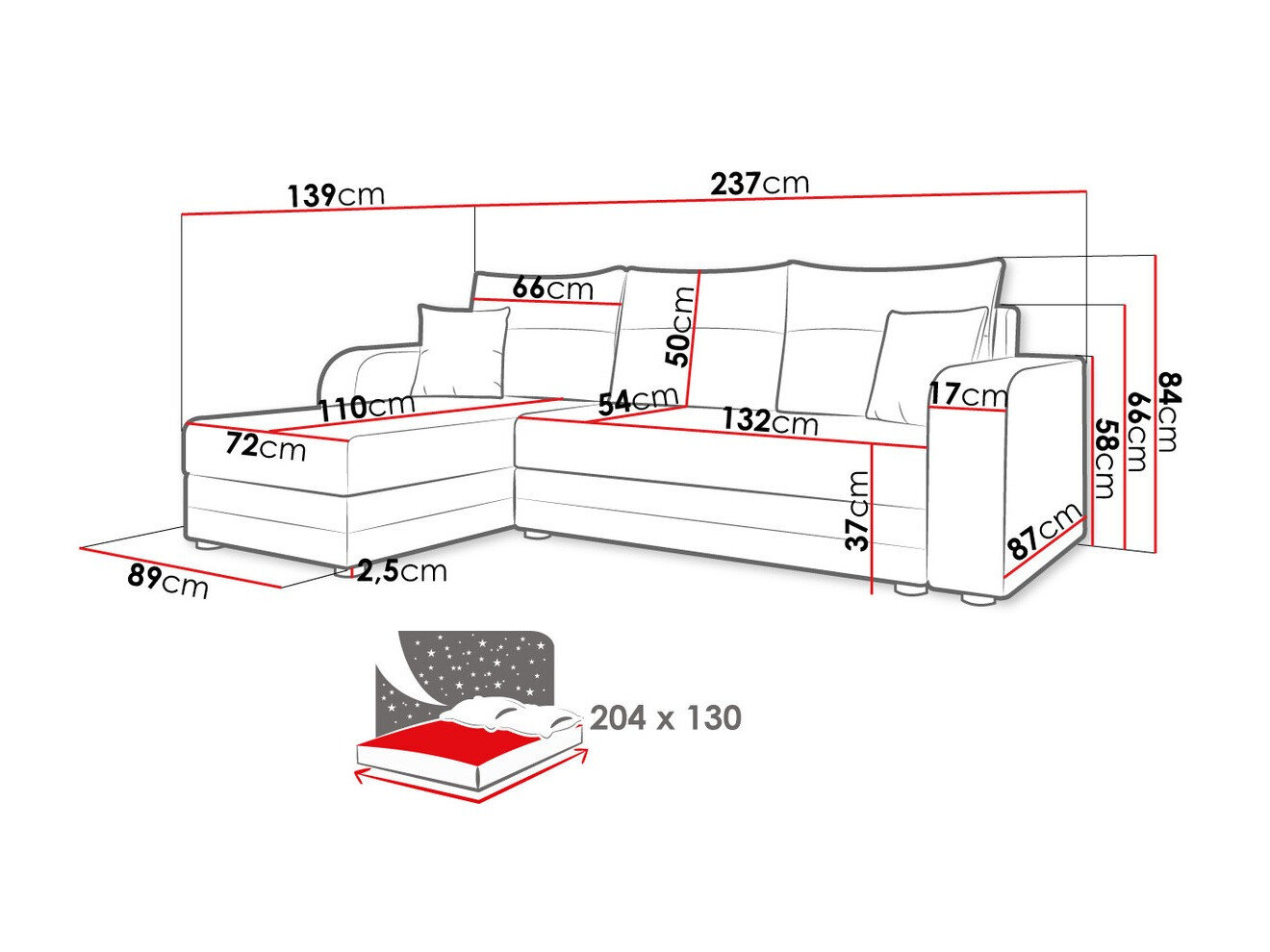 Hjørnesofa Memphis 112 (Lux 23 + Lux 05)