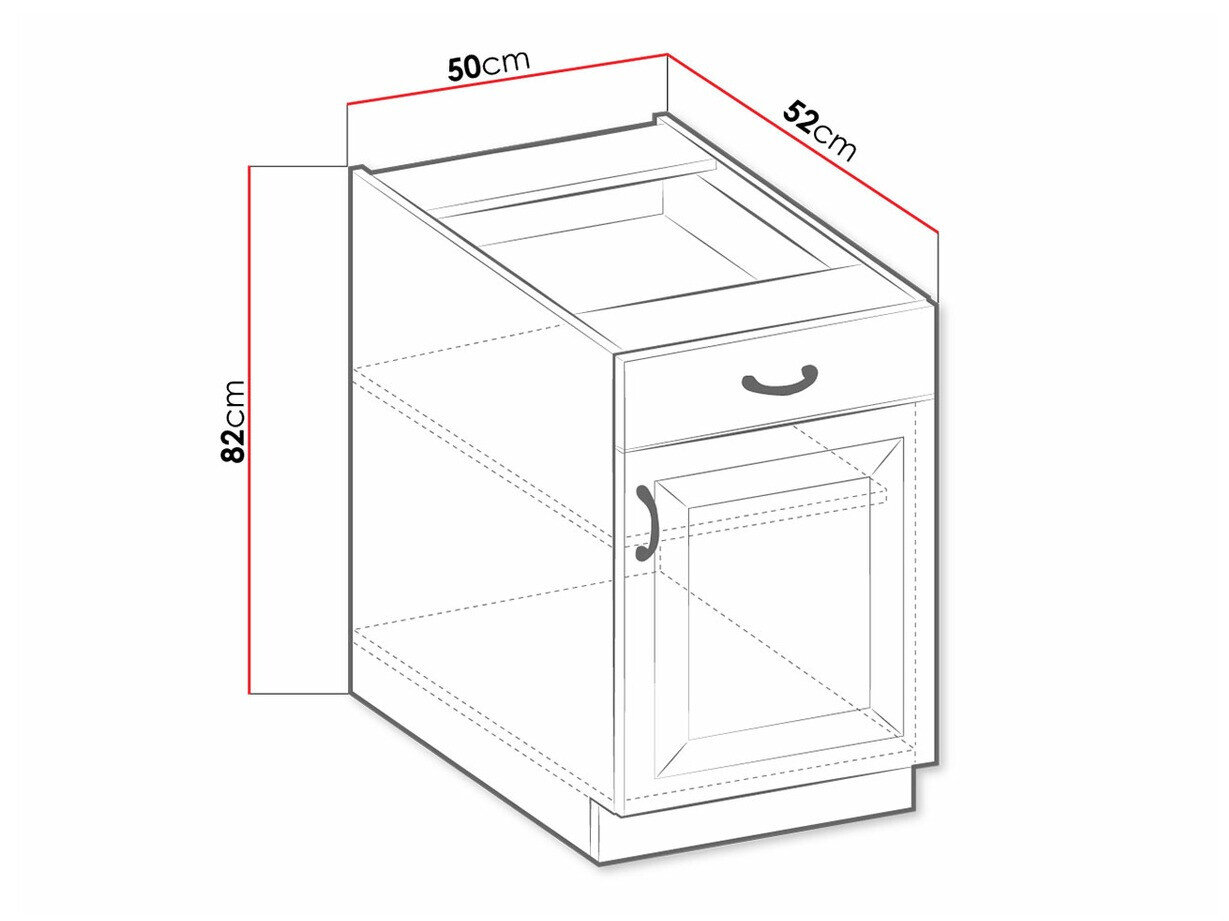 Dulap modular cu sertar și uși Retro White 105