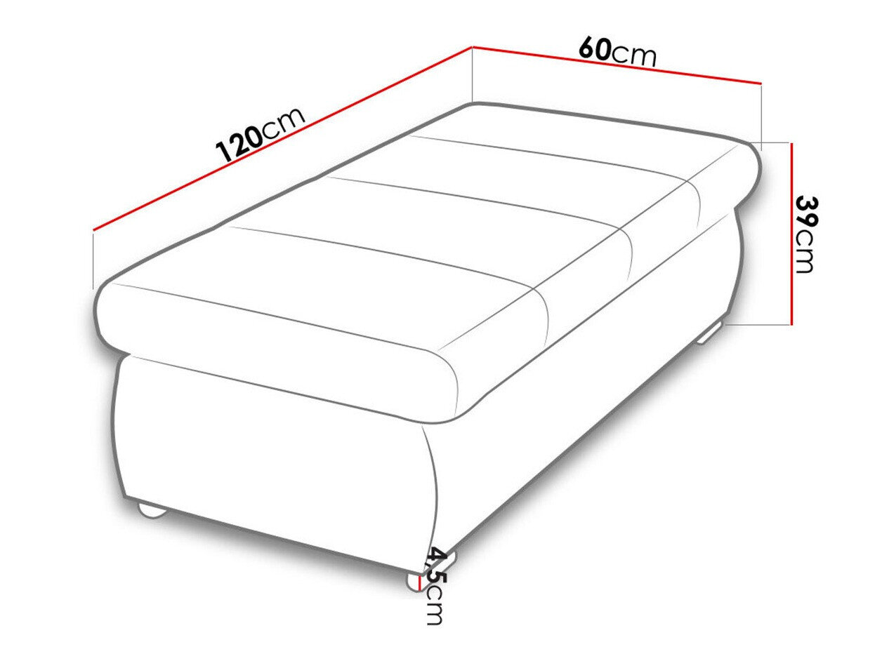 Polstret bænk Comfivo 123 (Uttario Velvet 2956 + Uttario Velvet 2955)
