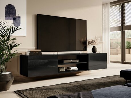 TV-meubel Imago II (Zwart + Glanzend zwart)