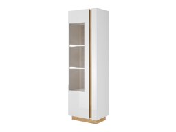 Boekenkast Novbela 101 (Wit + Glanzend wit + Kleinzoon eik)