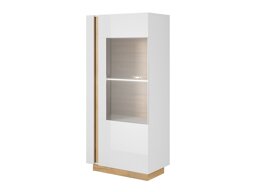 Boekenkast Novbela 102 (Wit + Glanzend wit + Kleinzoon eik)