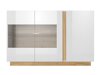 Dressoir Novbela 105 (Wit + Glanzend wit + Kleinzoon eik)