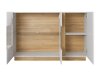 Dressoir Novbela 105 (Wit + Glanzend wit + Kleinzoon eik)