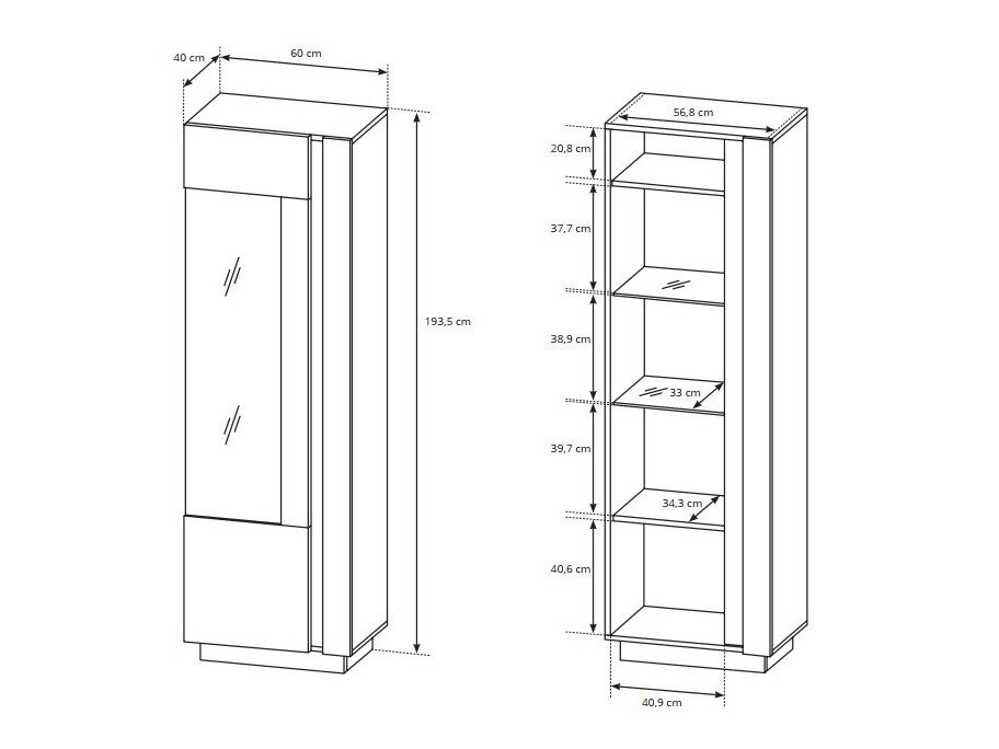 Reol Novbela 101 (Hvid + Glansfuld hvid + Grandson eg)