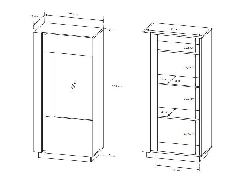 Reol Novbela 102 (Hvid + Glansfuld hvid + Grandson eg)