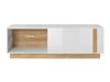 TV-meubel Novbela 107 (Wit + Glanzend wit + Kleinzoon eik)
