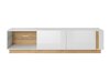 TV-meubel Novbela 108 (Wit + Glanzend wit + Kleinzoon eik)