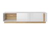 TV-meubel Novbela 108 (Wit + Glanzend wit + Kleinzoon eik)