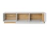TV-meubel Novbela 108 (Wit + Glanzend wit + Kleinzoon eik)