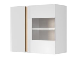 Wandplank Novbela 112 (Wit + Glanzend wit + Kleinzoon eik)