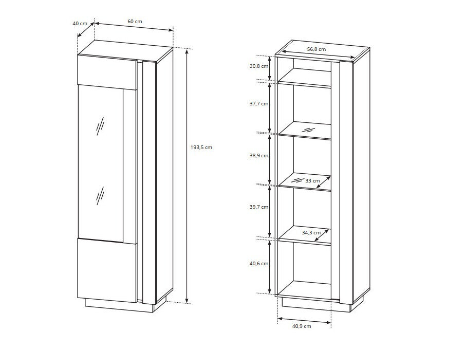 Stuemøbelsæt Novbela 113 (Hvid + Glansfuld hvid + Grandson eg)