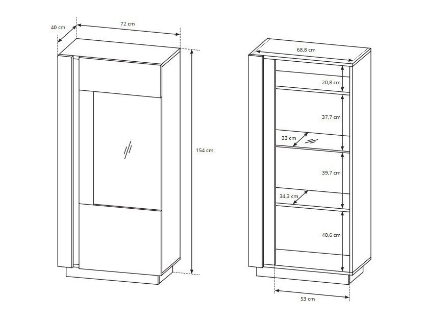 Stuemøbelsæt Novbela 113 (Hvid + Glansfuld hvid + Grandson eg)