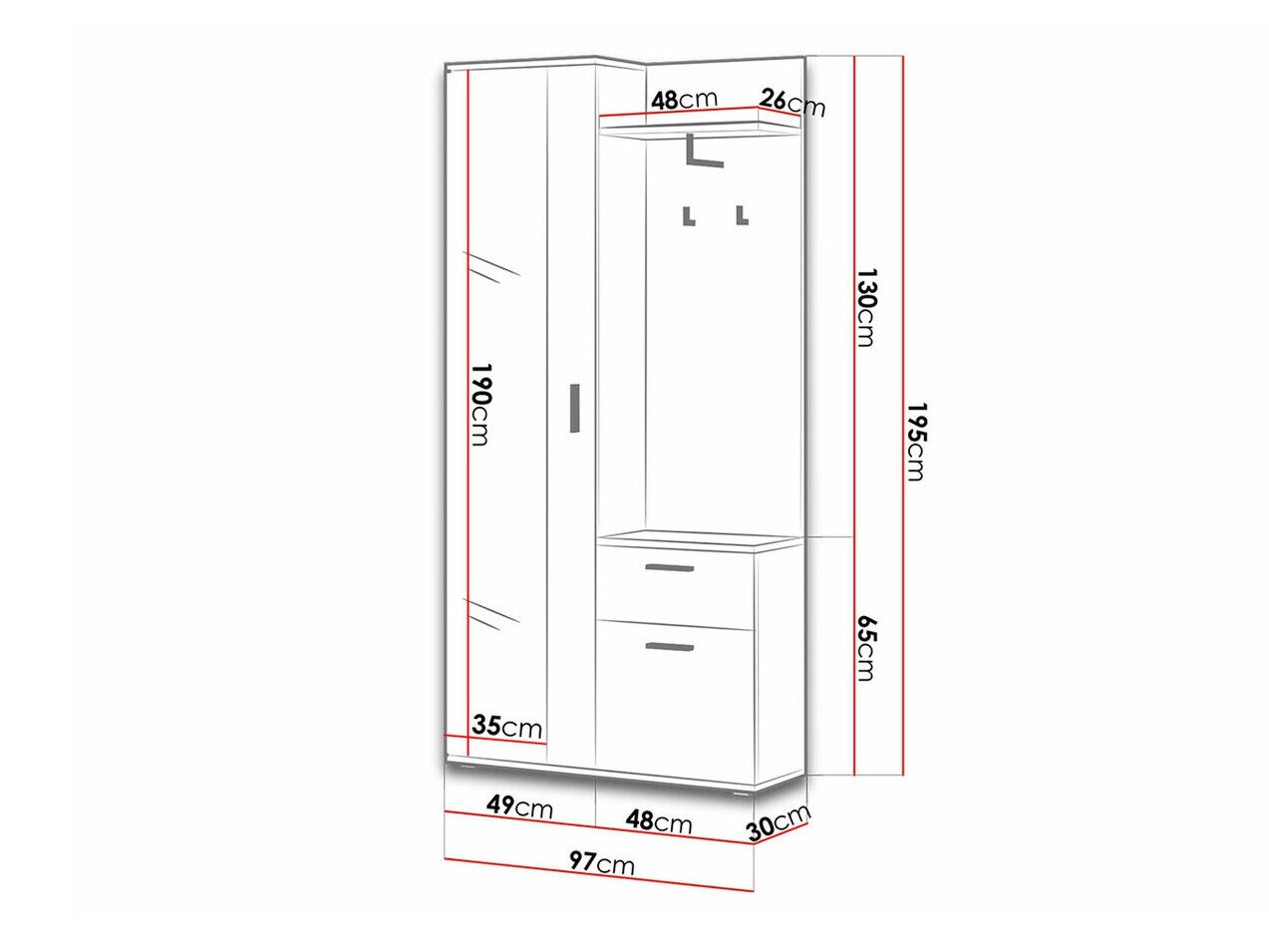 Gangmeubelset Pavo (Wit)