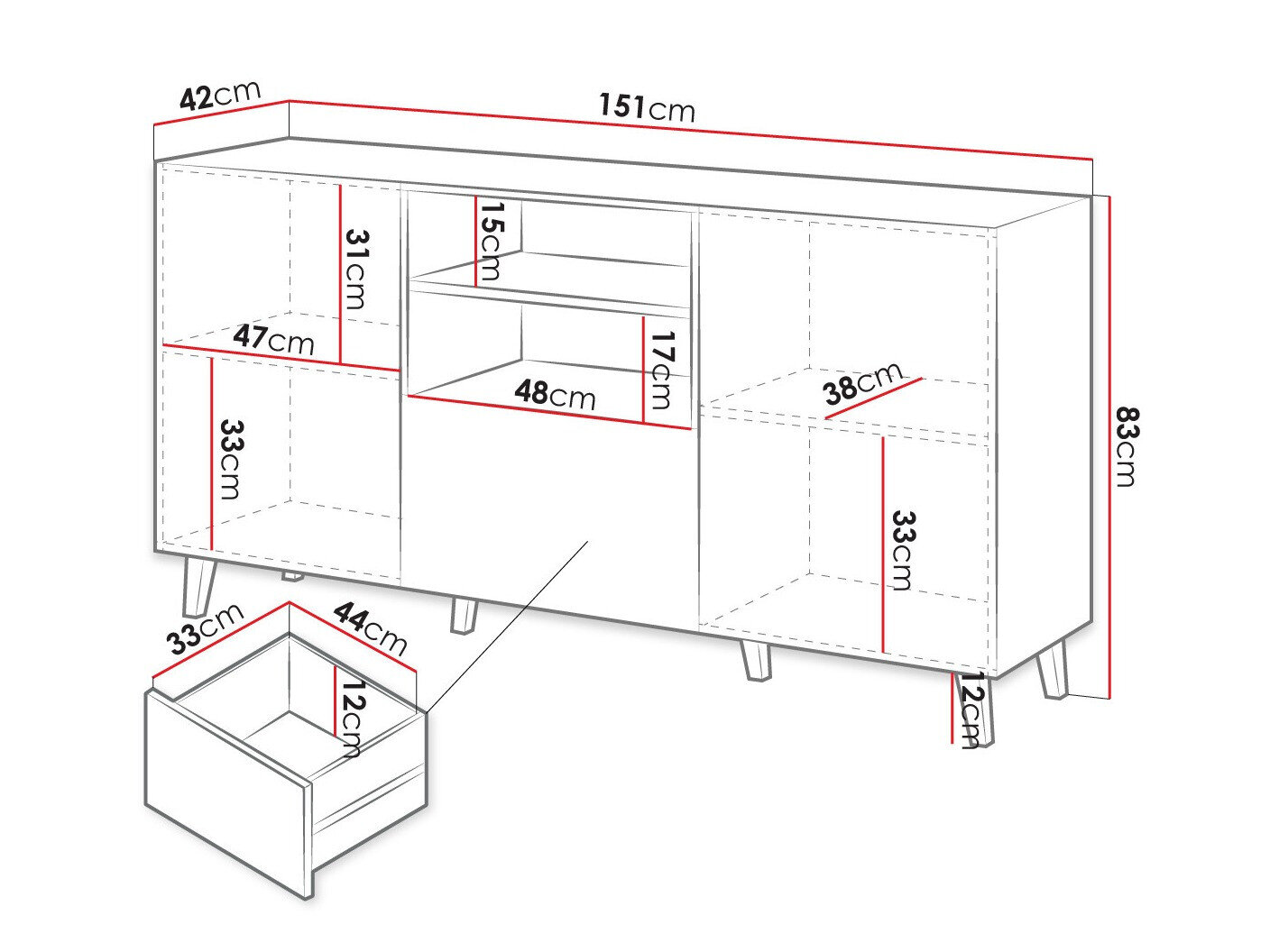 Kommode Comes (Antracit)