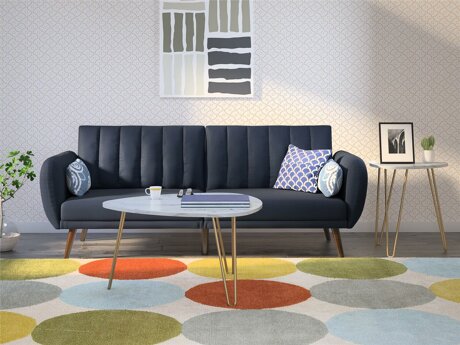 Diivanilaudade komplekt Tulsa 561 (Valge marmor + Kuldne)