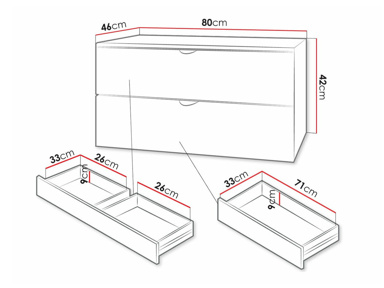 Vægbadeværelsesskab til håndvask Matrix (Sort)