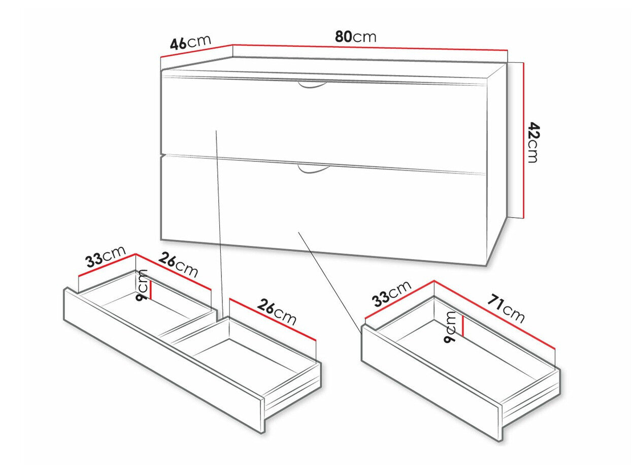 Vægbadeværelsesskab til håndvask Matrix (Sort)