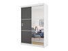 Riidekapp Dover 111 (Valge + Grafiit)