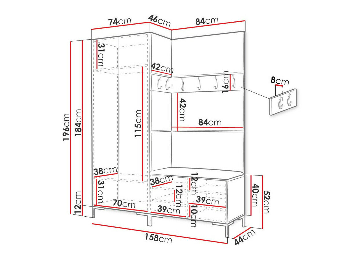 Gangmeubelset Nomal IX (Craft eiken)