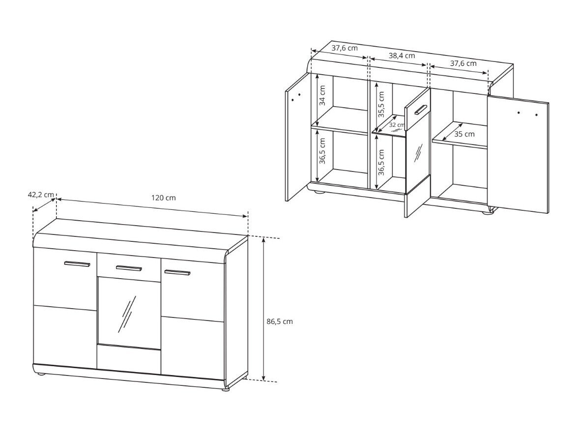 Skænk Evarleve 100 (Sonoma eg)