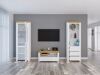Conjunto de salón Sonsoru 145 (Blanco + Blanco brillante + Roble wotan)