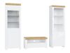Conjunto de salón Sonsoru 145 (Blanco + Blanco brillante + Roble wotan)