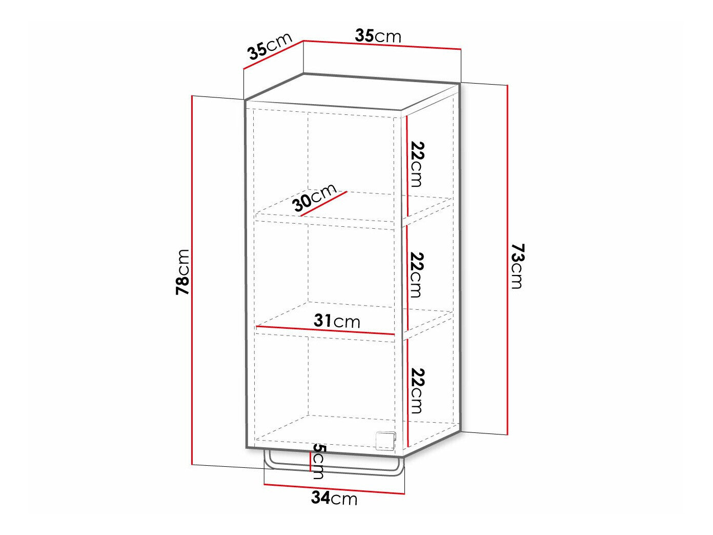 Vægmonteret badeværelsesskab Orlvera 101 (Grå)