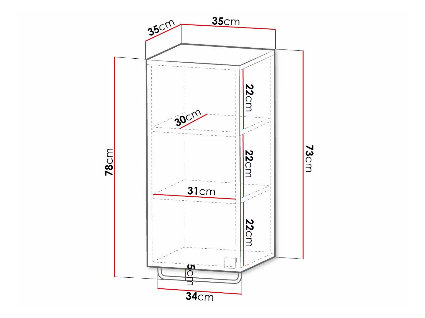 Vægmonteret badeværelsesskab Orlvera 101 (Hvid)