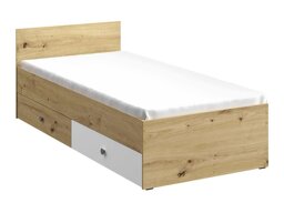 Bed Almira 113 (Artisan eiken + Wit + Grijs)