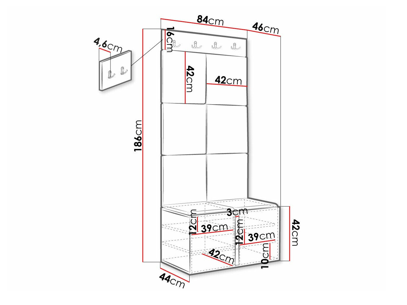 Entrésæt Hartford 383 (Sort)