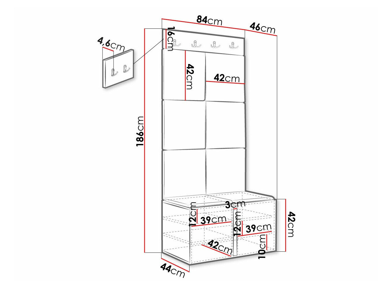 Gangmeubelset Hartford 375 (Wit)