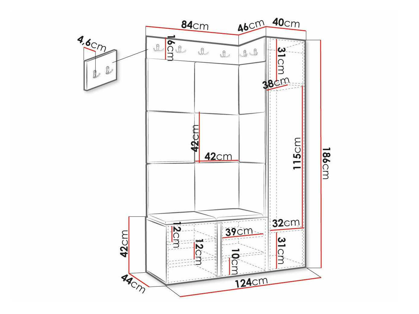 Entrésæt Hartford 385 (Hvid)