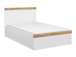 Bed Sonsoru 115 (Wit + Glanzend wit + Wotan eik)
