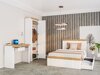 Bed Sonsoru 115 (Wit + Glanzend wit + Wotan eik)