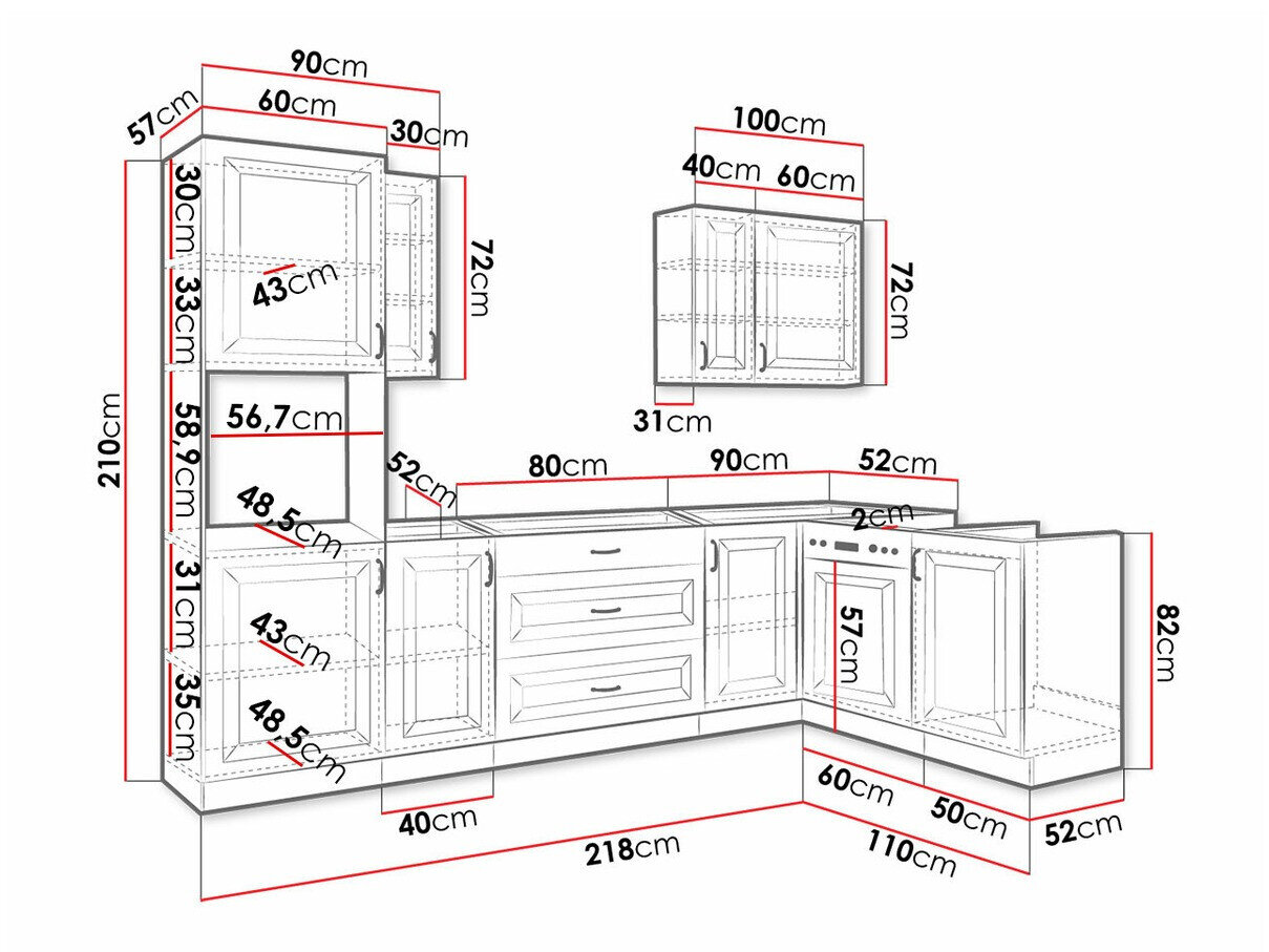 Modulaire keukenset Retro Grey 148